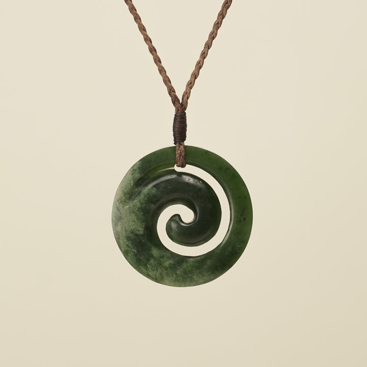 Koru Kawakawa Large Pounamu Pendant