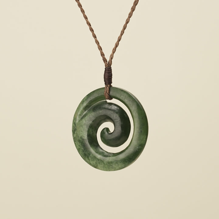 Koru Kawakawa Large Pounamu Pendant