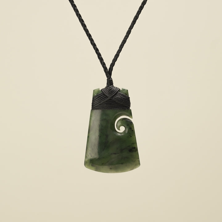 Toki with Koru Pounamu Medium, Black Binding