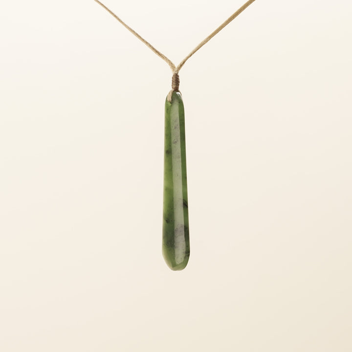 Roimata Pounamu Medium Pendant Tan Binding