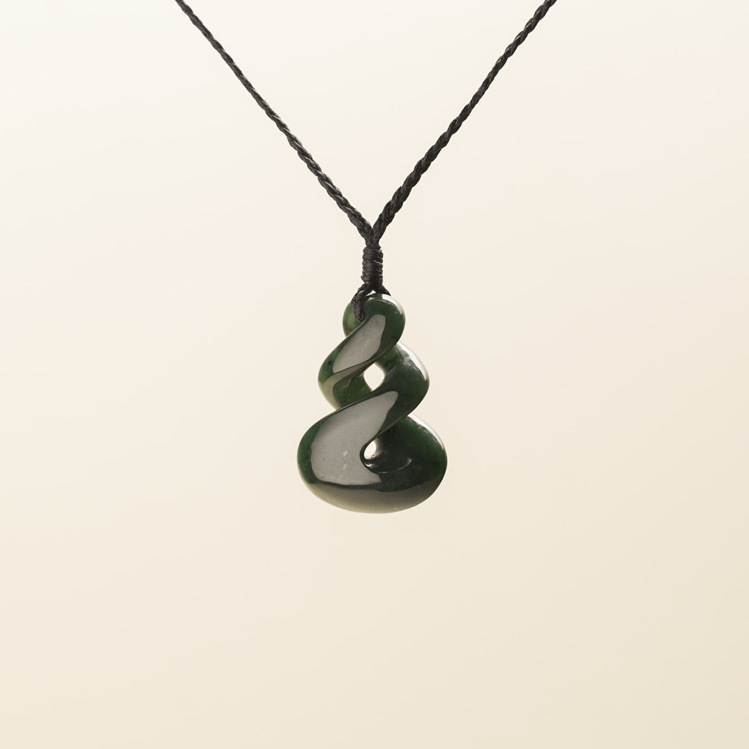 Greenstone Double Pikorua Medium Pendant