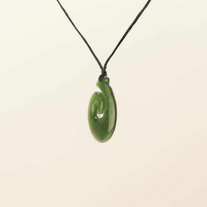 Hei Matau Koru Small Greenstone Pendant