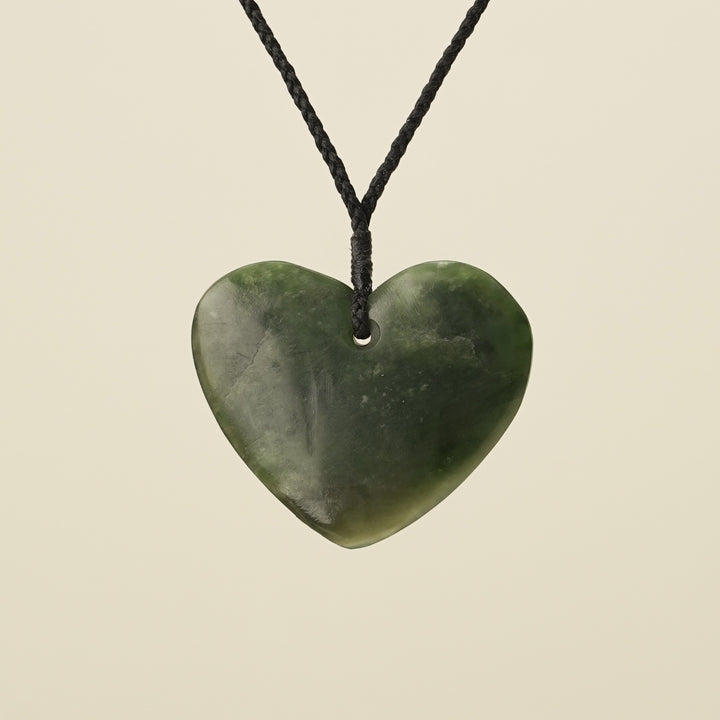 Manawa Heart Kawakawa Pounamu Medium Large Pendant