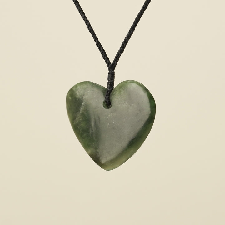 Manawa Heart Kawakawa Pounamu Medium Large Pendant