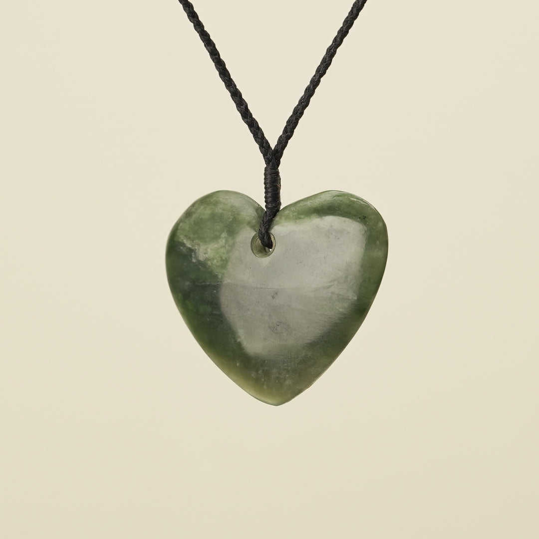 Manawa Heart Kawakawa Pounamu Medium Large Pendant