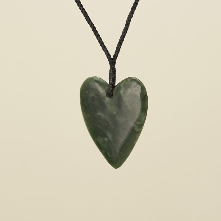 Manawa Heart Kawakawa Pounamu Medium Large Pendant