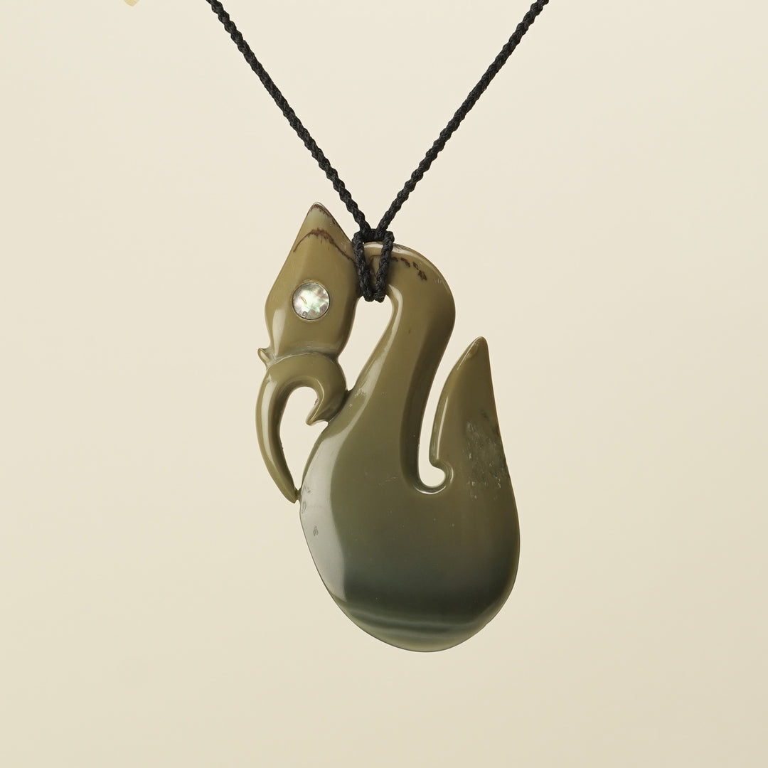 Manaia Banded Inanga Pounamu XL Pendant