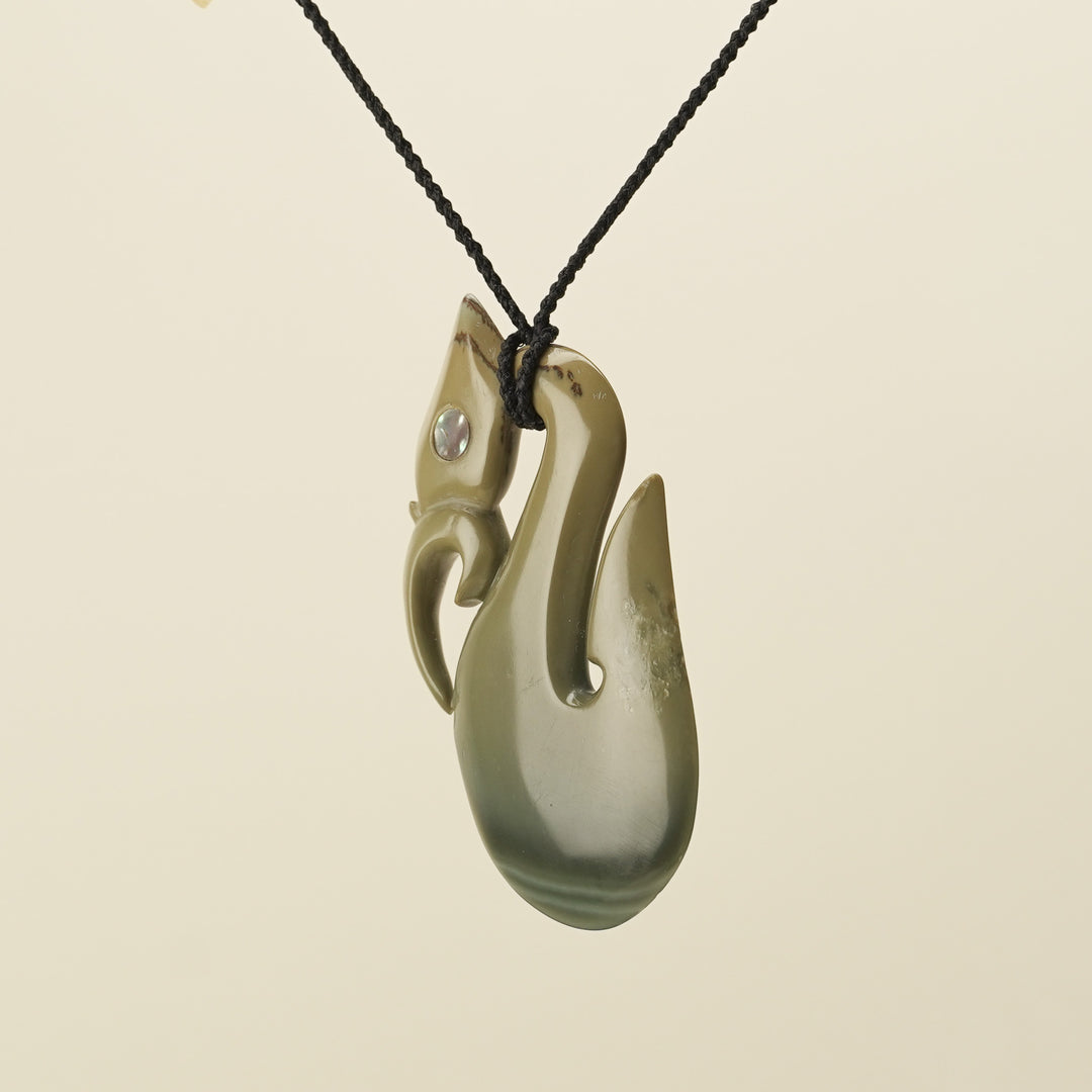 Manaia Banded Inanga Pounamu XL Pendant