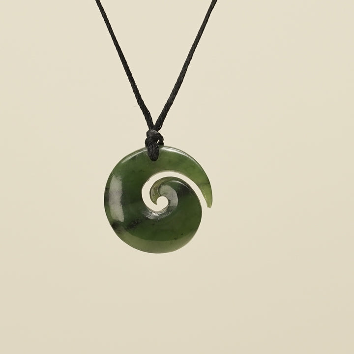 Koru Kawakawa Greenstone Small Pendant