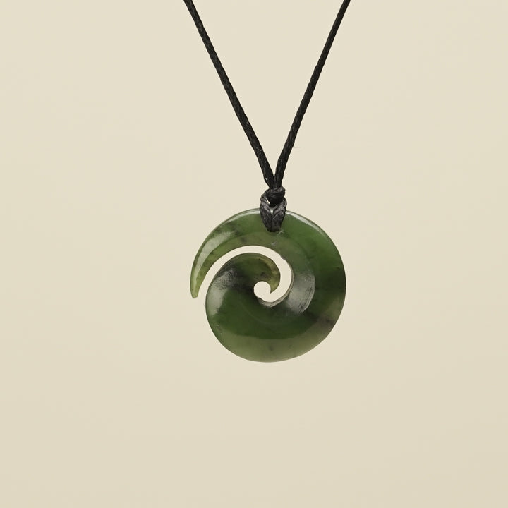 Koru Kawakawa Greenstone Small Pendant