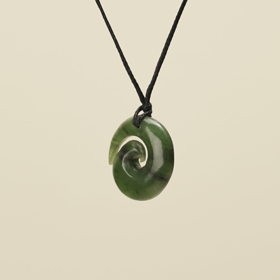 Koru Kawakawa Greenstone Small Pendant