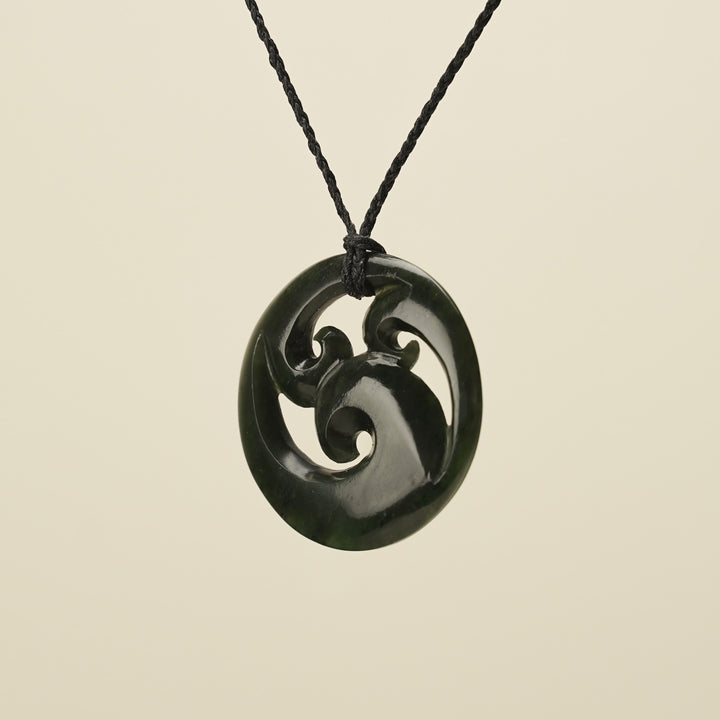 Triple Koru Kawakawa Large Pounamu Pendant