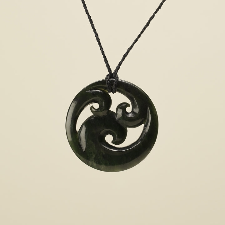 Triple Koru Kawakawa Large Pounamu Pendant