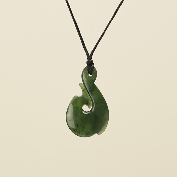 Hei Matau Whale's Tail Greenstone Small Pendant