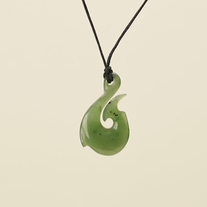 Hei Matau Whale's Tail Greenstone Small Pendant