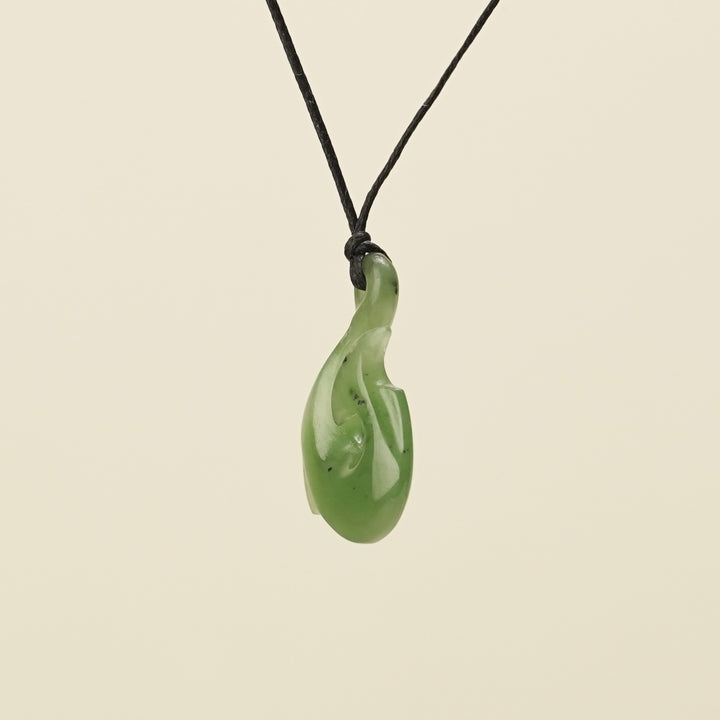 Hei Matau Whale's Tail Greenstone Small Pendant