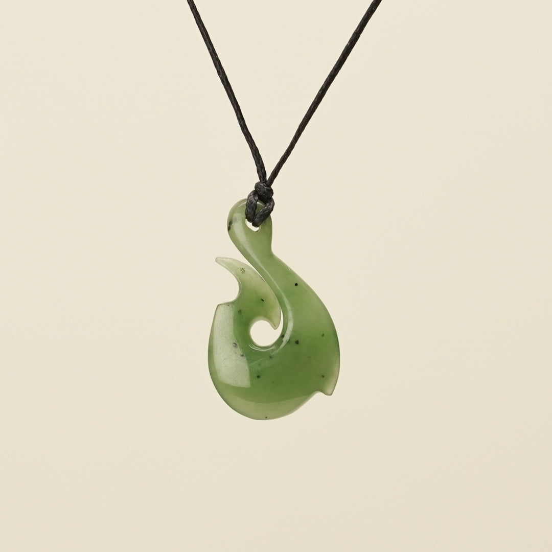 Hei Matau Whale's Tail Greenstone Small Pendant