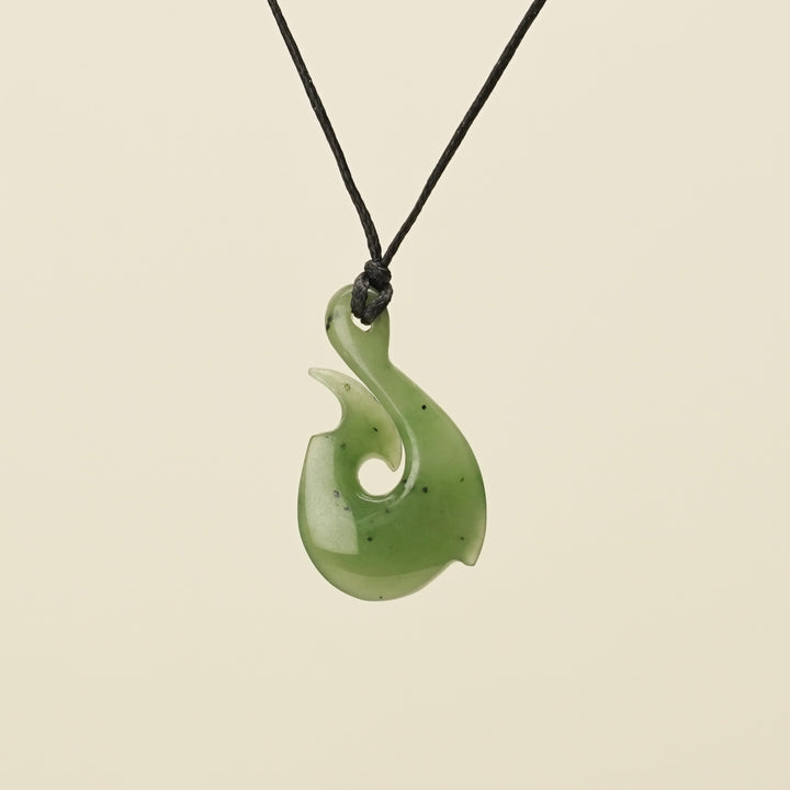 Hei Matau Whale's Tail Greenstone Small Pendant