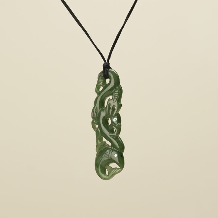 Manaia Greenstone Large Pendant Kawakawa