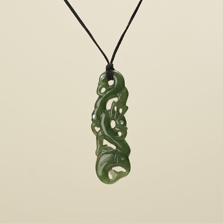 Manaia Greenstone Large Pendant Kawakawa