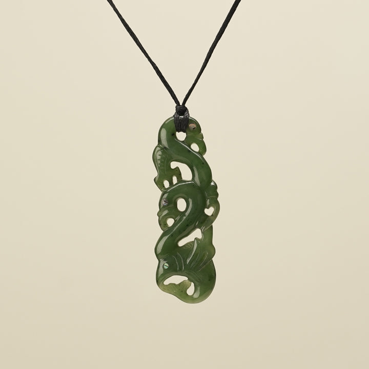 Manaia Greenstone Large Pendant Kawakawa