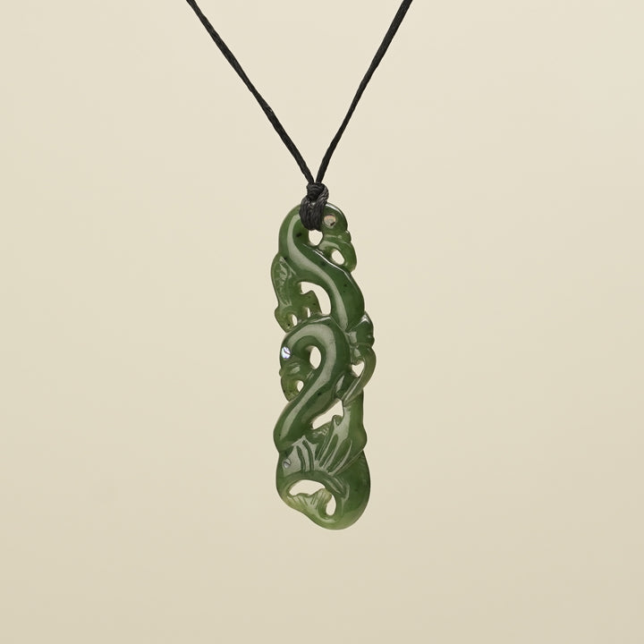 Manaia Greenstone Large Pendant Kawakawa