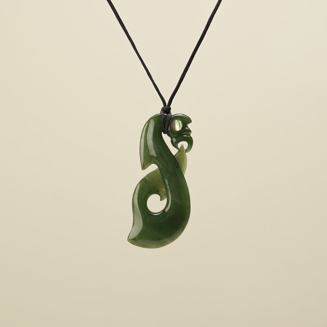 Manaia Whale Tail Greenstone Large Pendant Kawakawa