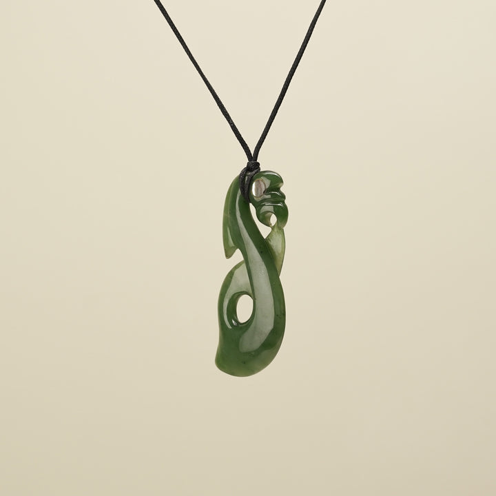 Manaia Whale Tail Greenstone Large Pendant Kawakawa