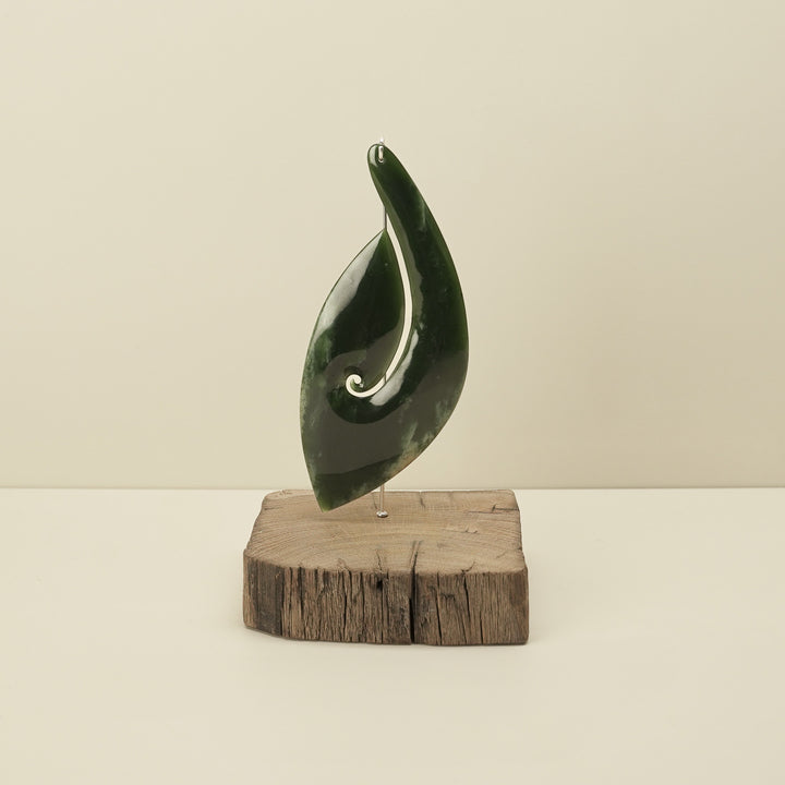 Flower Pounamu Hei Matau Sculpture