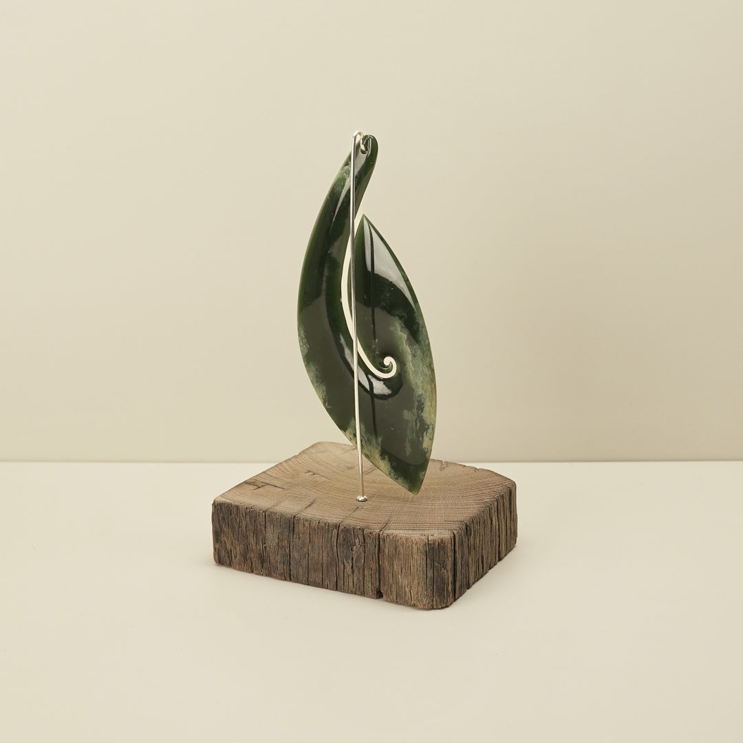 Flower Pounamu Hei Matau Sculpture