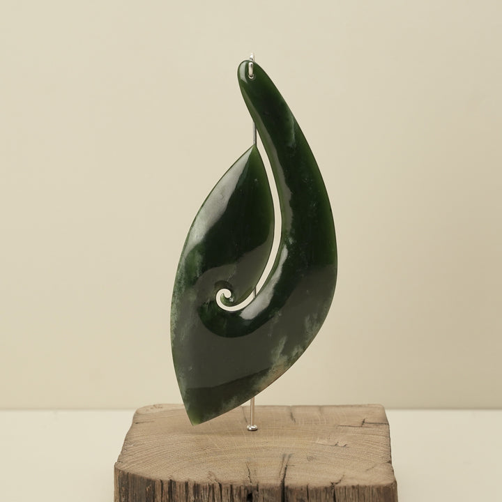 Flower Pounamu Hei Matau Sculpture
