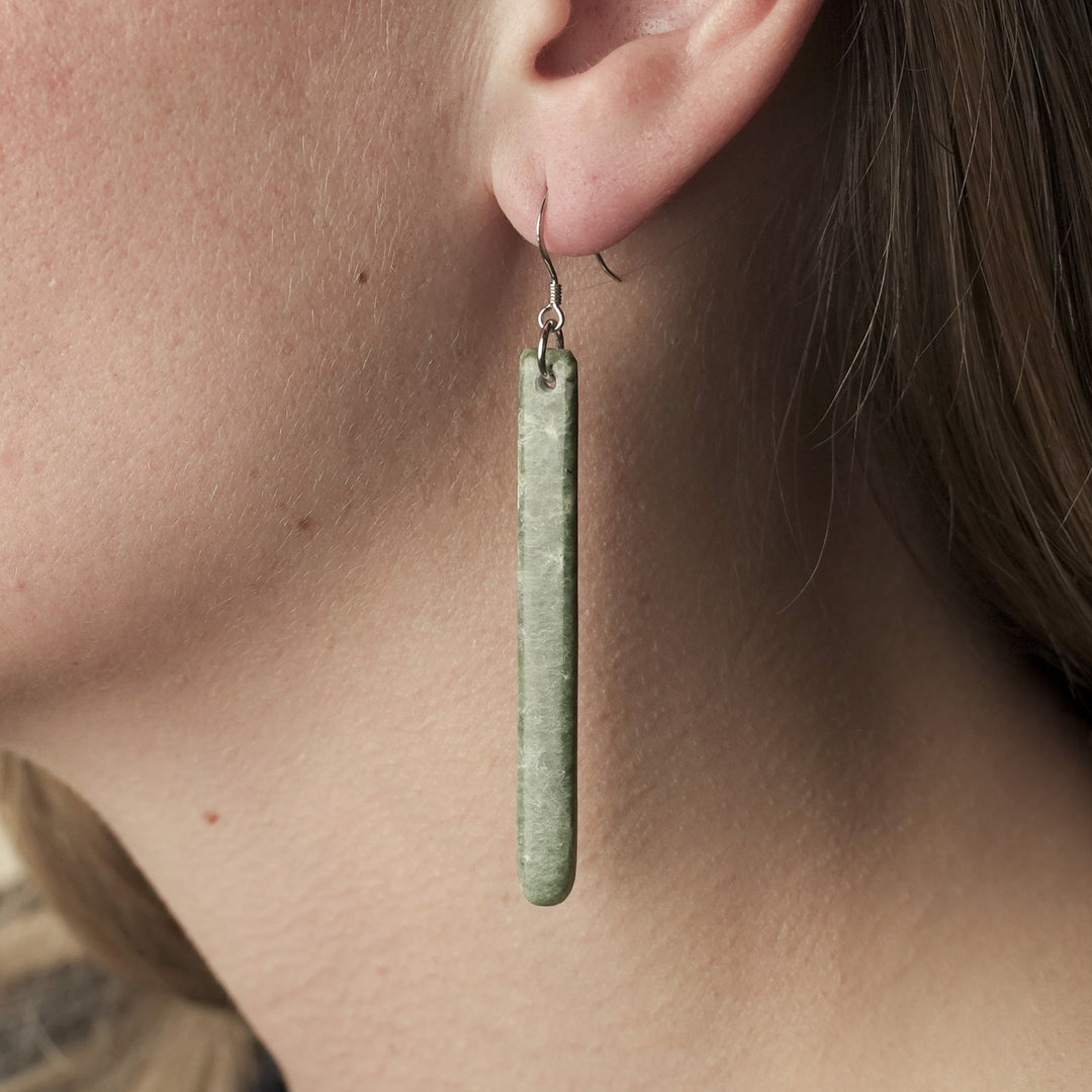 Drop Inanga Pounamu Large Earrings 60mm