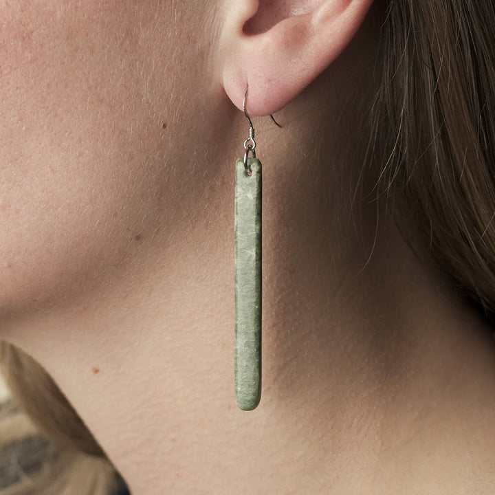 Drop Inanga Pounamu Large Earrings 60mm