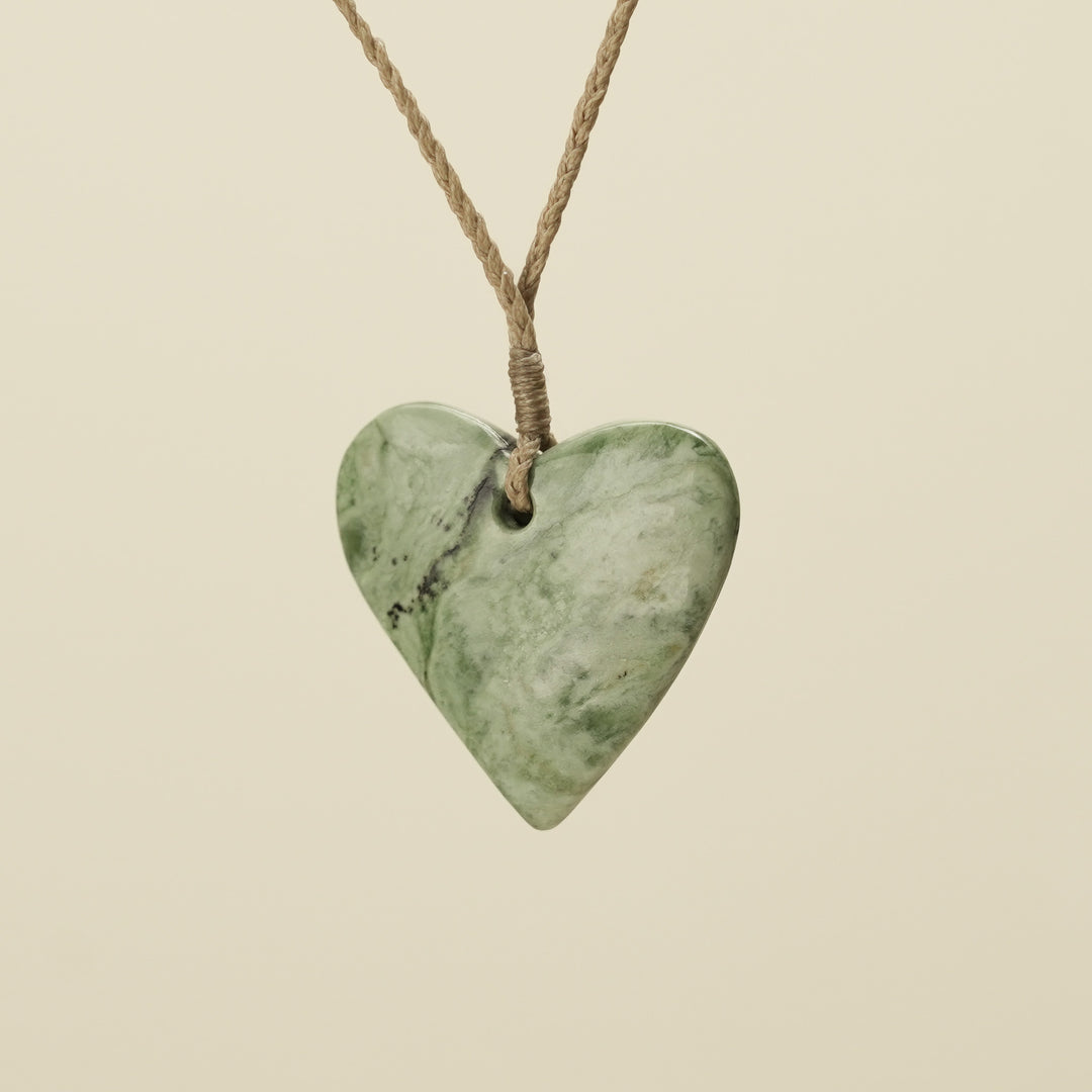 Manawa Heart Kōkopu Pounamu Medium Large Pendant