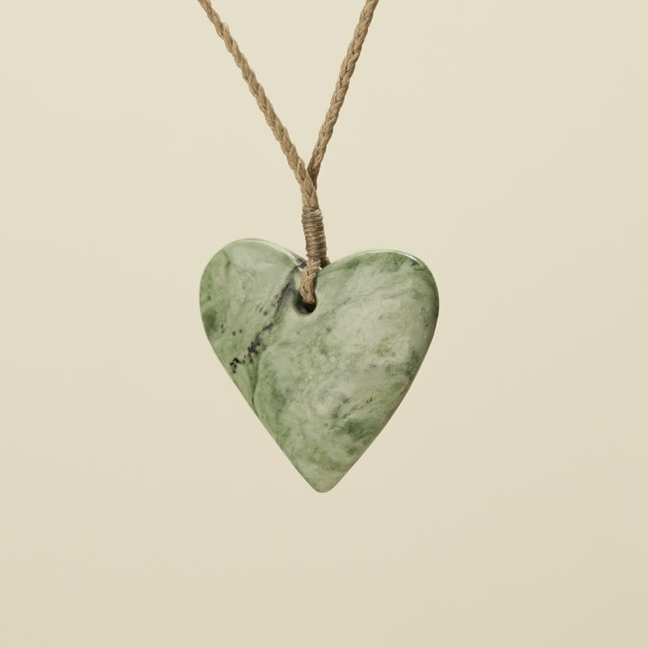 Manawa Heart Kōkopu Pounamu Medium Large Pendant
