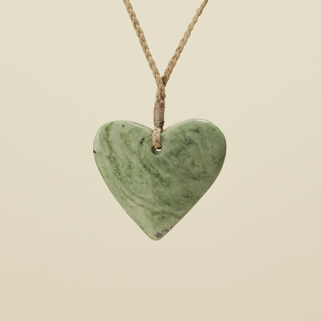 Manawa Heart Kōkopu Pounamu Medium Large Pendant