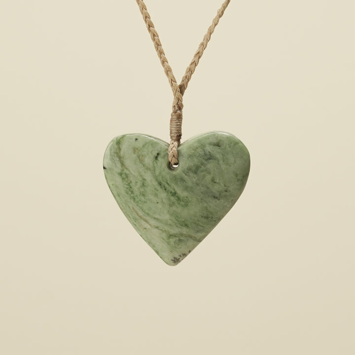 Manawa Heart Kōkopu Pounamu Medium Large Pendant