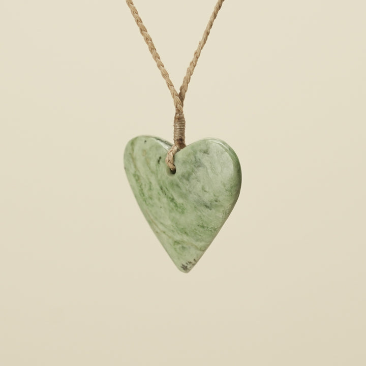Manawa Heart Kōkopu Pounamu Medium Large Pendant