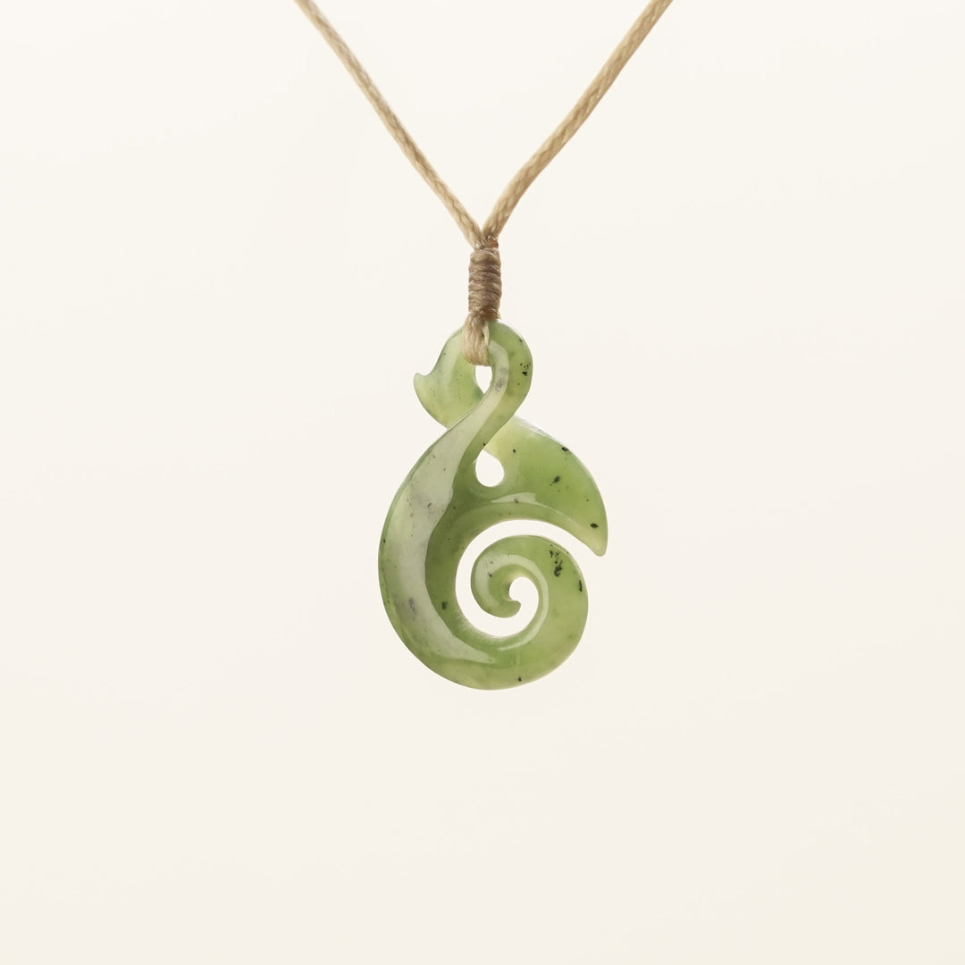 Small Pikorua Koru Greenstone Pendant