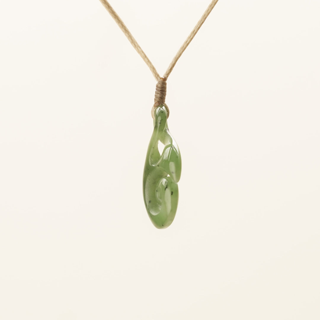 Small Pikorua Koru Greenstone Pendant