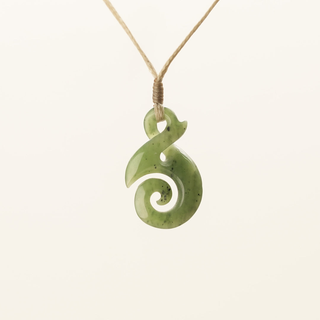 Small Pikorua Koru Greenstone Pendant