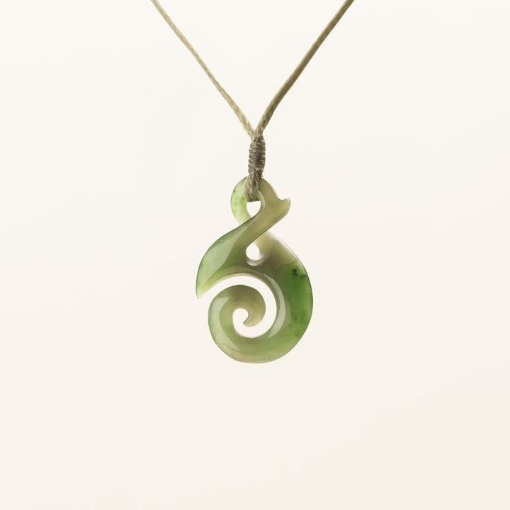 Small Pikorua Koru Greenstone Pendant