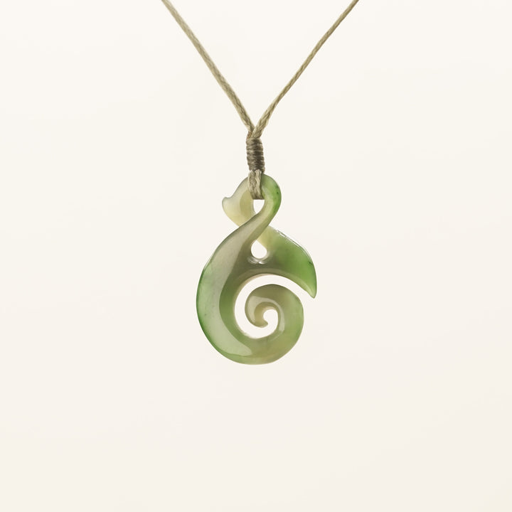 Small Pikorua Koru Greenstone Pendant