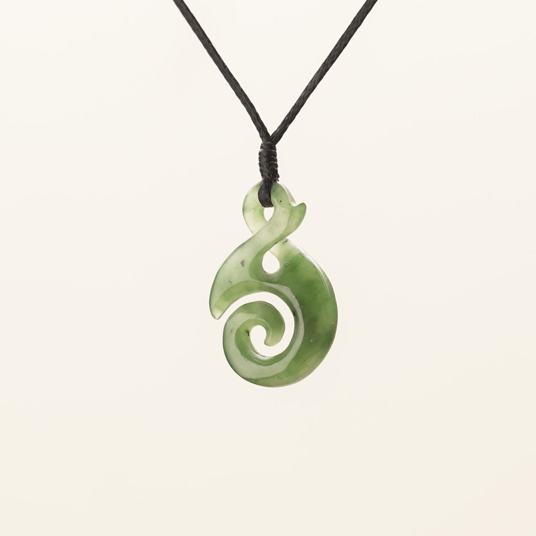 Small Pikorua Koru Greenstone Pendant