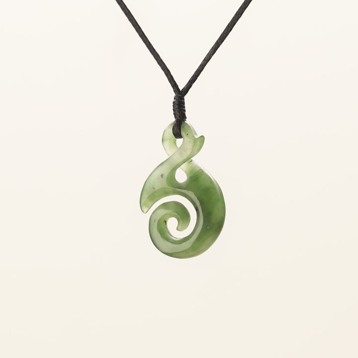 Small Pikorua Koru Greenstone Pendant