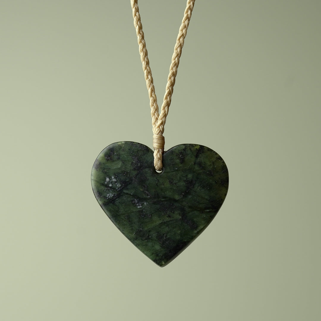 Heart Kawakawa Pounamu Large Pendant
