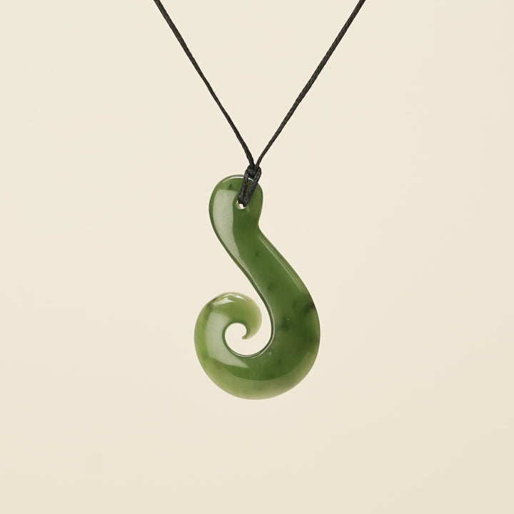 Hei Matau Greenstone Pendant Kawakawa Small