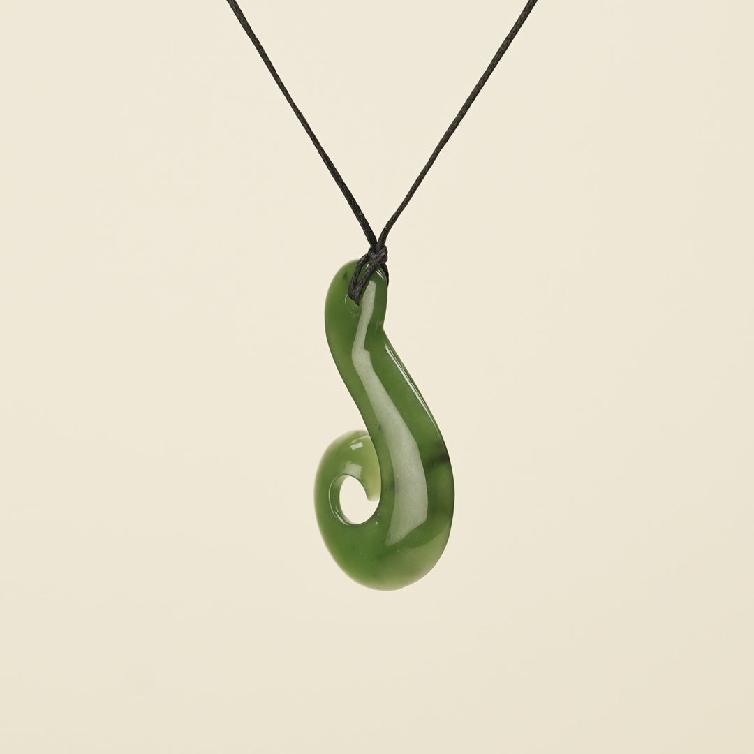 Hei Matau Greenstone Pendant Kawakawa Small