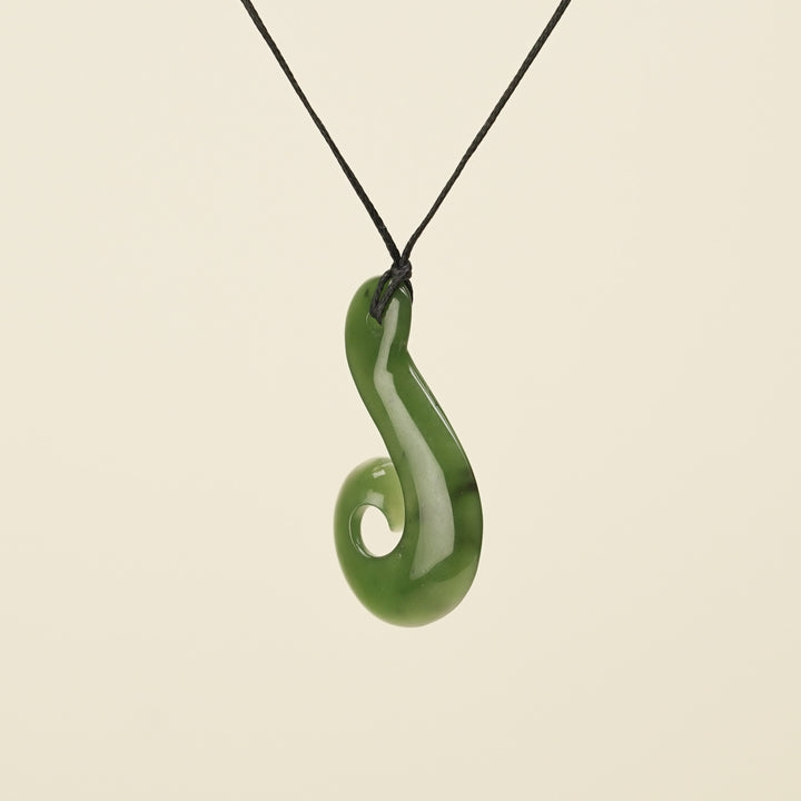 Hei Matau Greenstone Pendant Kawakawa Small