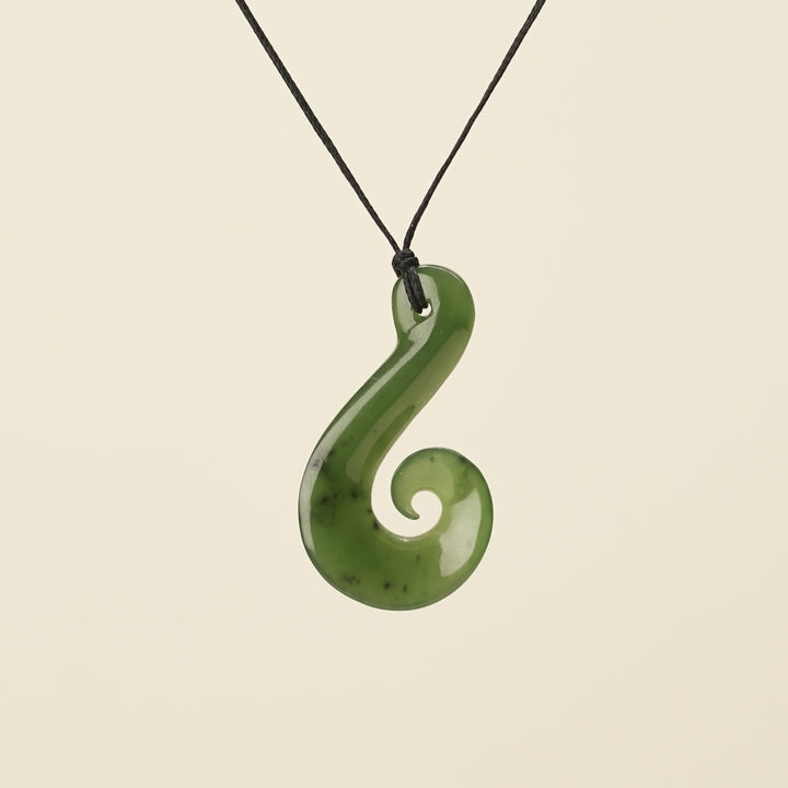 Hei Matau Greenstone Pendant Kawakawa Small